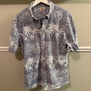 Faherty Brand Tropical Palm Print Shirt Men’s M Hemp Tencel Stretch Button Down